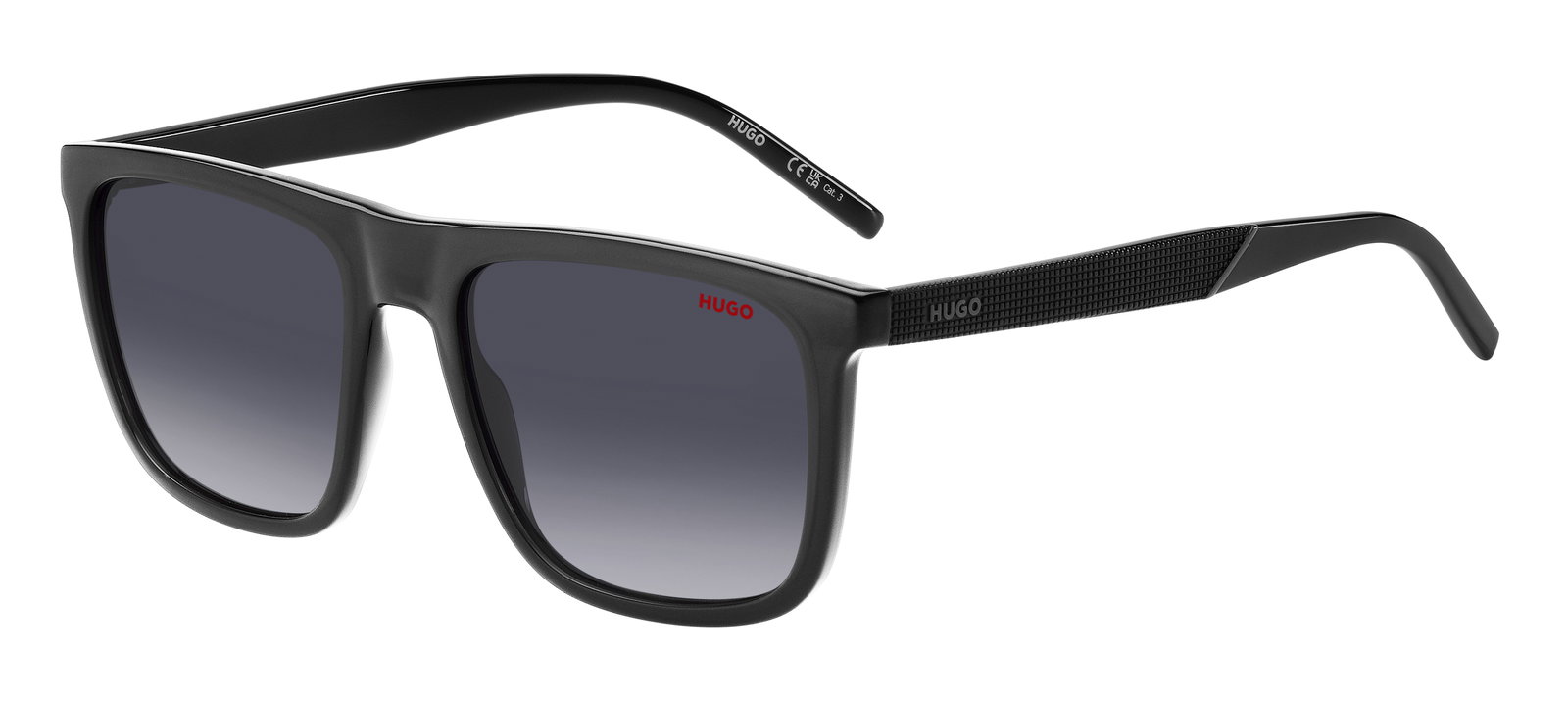 HUGO Unisex Sonnenbrille HG 1297/S – Eco Acetat Gestell, Größe 54/145/19, In Schwarz-Blau